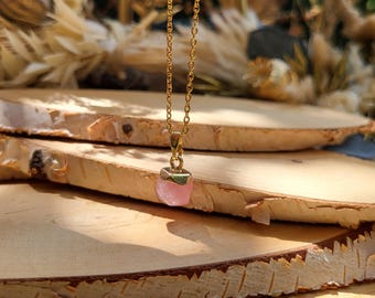 Jade necklace pink gold gemstone necklace