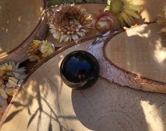 Tourmaline ball 30 mm gemstone hand flatterer sphere black tourmaline