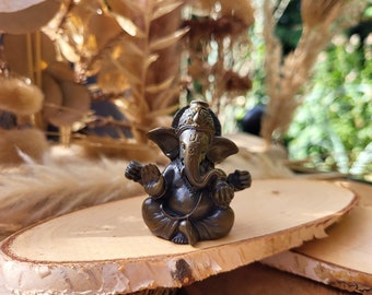 Ganesha Figure Brown Gray Lord Ganesha Statue Luck Wealth Prosperity