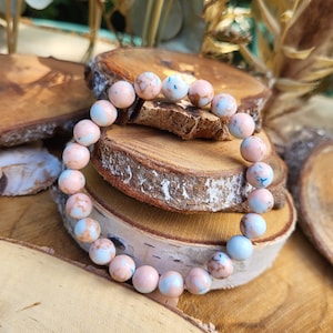 Jasper bracelet 8 mm pearl gemstone bracelet