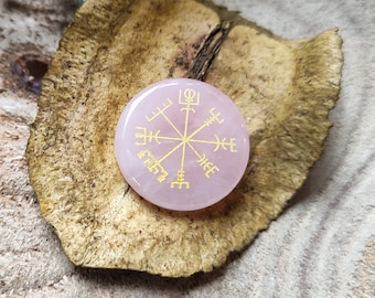 Rose quartz compass stone gemstone hand flatterer