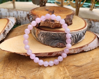 Rose quartz bracelet 6 mm pearl gemstone bracelet
