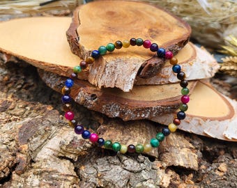 Rainbow Tigereye Bracelet Rainbow Tigereye 4 mm Beaded Gemstone Bracelet