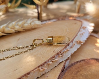 Citrine pen necklace gemstone gold citrine gold necklace gemstone necklace