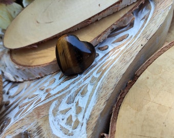 Tiger Eye Heart Gemstone Talisman