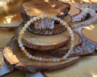 Citrine bracelet 4 mm faceted gemstone bracelet