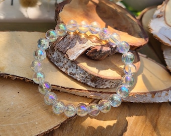 Angel Aura Quartz Bracelet 8 mm Pearl Gemstone Bracelet