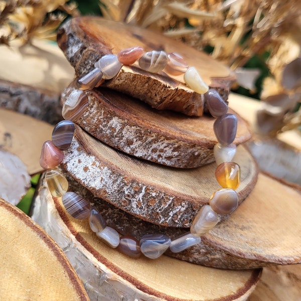 Unique Botswana Agate Bracelet Unique Nuggets