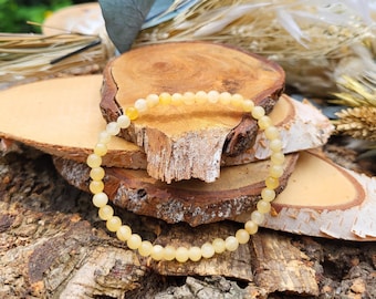 Calcite bracelet 4 mm beads yellow calcite gemstone bracelet