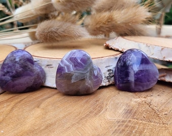 Amethyst Heart Companion Palm Stone Pocket Stone Worry Stone Gemstone Palm Stone