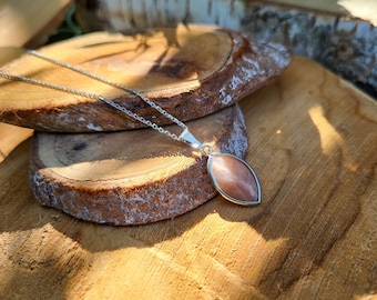Sunstone Necklace Silver Gemstone Necklace Sunstone