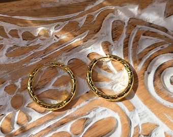Golden Hoop Earrings 25 mm Earrings Gold Earrings Hoop Gold Plated