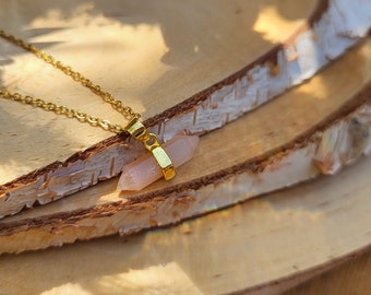 Sunstone Necklace Lace Double Terminated Gold Sunstone Pen Gemstone Crystal Necklace Sunstone Jewelry