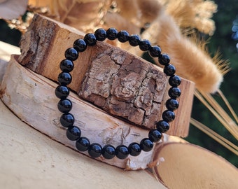 Onyx Bracelet 6 mm Beads Black Gemstone Bracelet