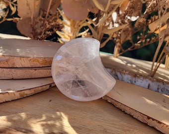 Rock crystal moon bowl crystal bowl mini bowl gemstone carving palm stone