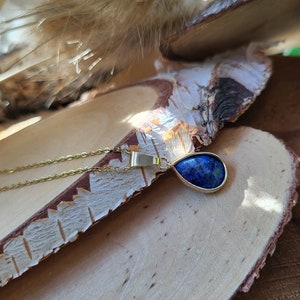 Lapis lazuli small drop necklace gold gold chain