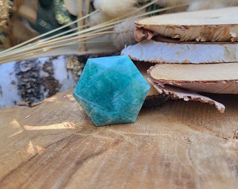 Amazonite Fairy Stone Hexagon Gemstone Hand Flatterer Crystal Yoga Chakra Reiki
