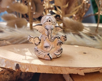 Ganesha Figure White Grey Lord Ganesha Statue Luck Wealth Prosperity