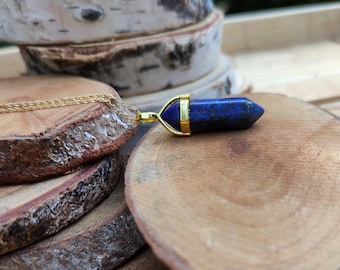 Lapis lazuli necklace gold lapis lazuli pin gemstone necklace