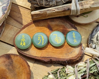 Reiki symbols stones set aventurine