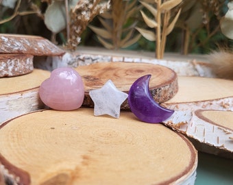 Children's room stones set amethyst moon rose quartz heart rock crystal star