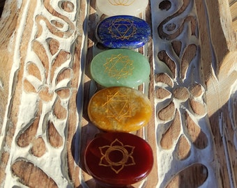 Chakra Stones Gemstones Set 7 Chakras Amethyst Lapis Lazuli Jasper Rock Crystal Aventurine Carnelian Jade