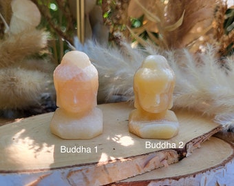 Calcite Buddha gemstone palm stone crystal Buddha yellow calcite
