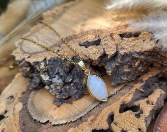 Moonstone Necklace Gold Gemstone Necklace Gemstone