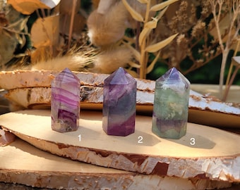 Fluorite Gemstone Tower Obelisk Reiki Chakra Healing Stone Yoga Point