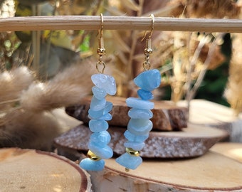 Earrings Aquamarine Earrings Gold Gemstone Earrings