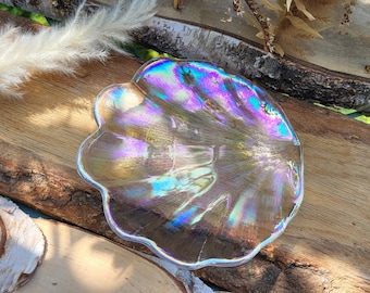 Seashell rainbow bowl glass jewelry bowl decoration ring bowl