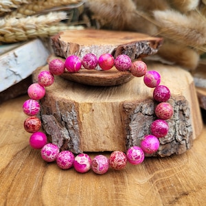 Jasper Bracelet Pink Imperial Jasper Mindfulness 8 mm Beads