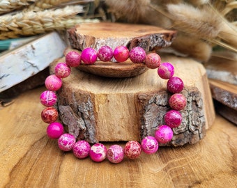 Jasper Bracelet Pink Imperial Jasper Mindfulness 8 mm Beads