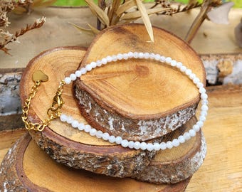 Moonstone Bracelet 3 mm Gold Gemstone Bracelet