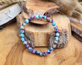 Jasper bracelet 6 mm blue