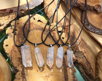 Rock crystal necklace raw pendant black ribbon silver healing stones crystal necklace gemstone jewelry