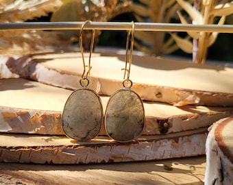 Earrings Labradorite Earrings Gold Gemstone Earrings