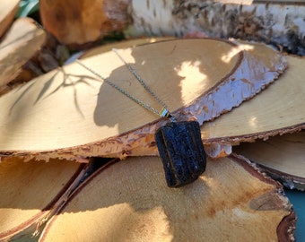 Tourmaline Necklace Rough Stone Black Tourmaline Silver