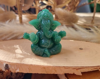 Ganesha Figure Green Lord Ganesha Statue Good Luck Wealth Prosperity