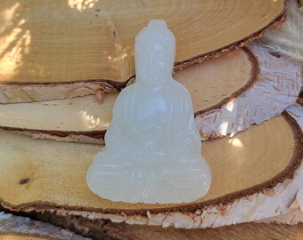 Jade Buddha Gemstone Talisman Crystal Buddha White Jade