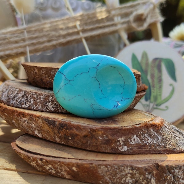 Turquoise worry stone gemstone hand flatterer