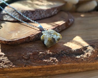 Labradorite necklace raw stone silver gemstone necklace gemstone