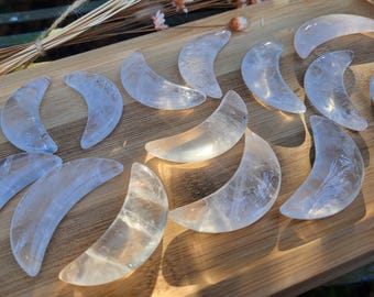 Rock Crystal Moon Gemstone Talisman Moon Clear Quartz