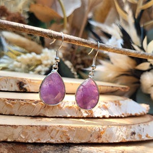 Amethyst drop earrings silver gemstone earrings gemstone earrings