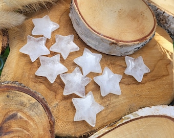 Rock crystal star gemstone palm stone