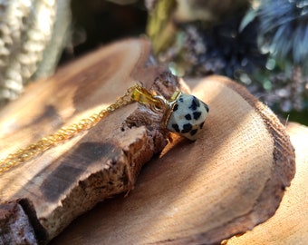 Gemstone Dalmatian Jasper Necklace Gold Gold Chain