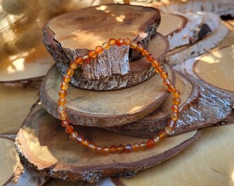 Carnelian bracelet 4 mm faceted gemstone bracelet
