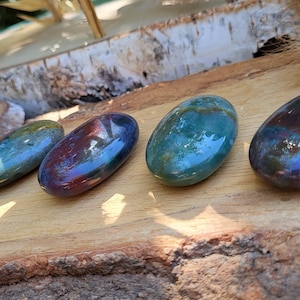Indian Agate Palm Stone Pocket Stone Worry Stone Gemstone Hand Stone