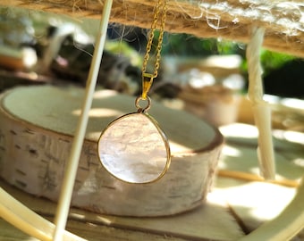Rock Crystal Necklace Gold Gemstone Necklace Gemstone