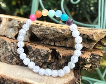 Chakra Bracelet Aventurine Jade Amethyst Citrine Agate Rock Crystal 6 mm 7 Chakras Mala